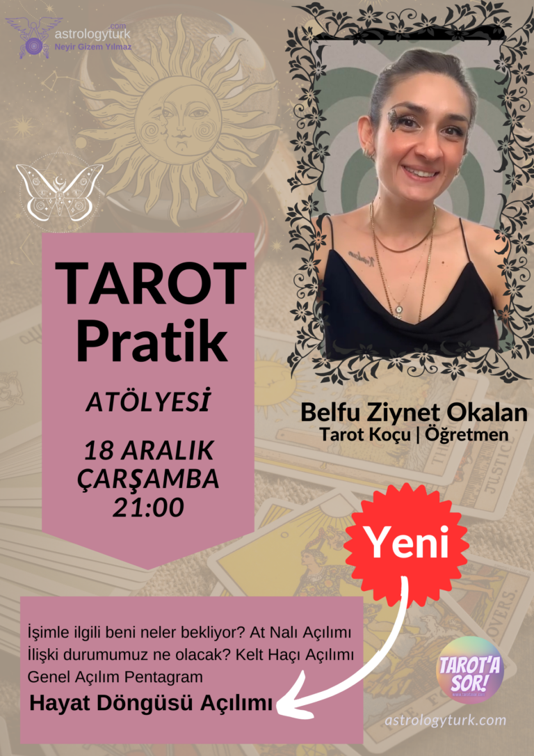 Tarot Pratik Atölyesi 18 Aralık 2024 Çarşamba