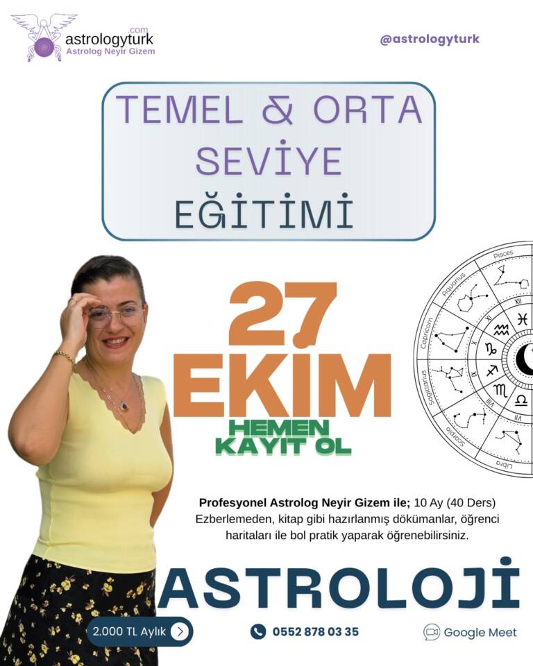 Temel & Orta Seviye Astroloji Eğitimi 2025 – 2026 Dönemi