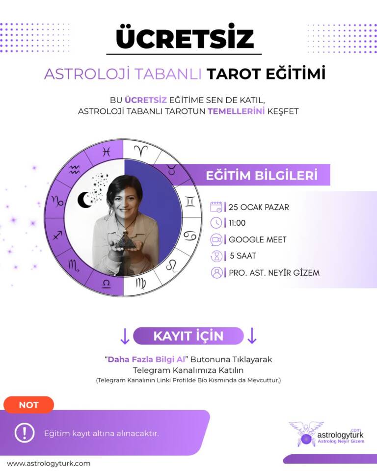 ÜCRETSİZ ASTROLOJİ TABANLI TAROT EĞİTİMİ OCAK 2026