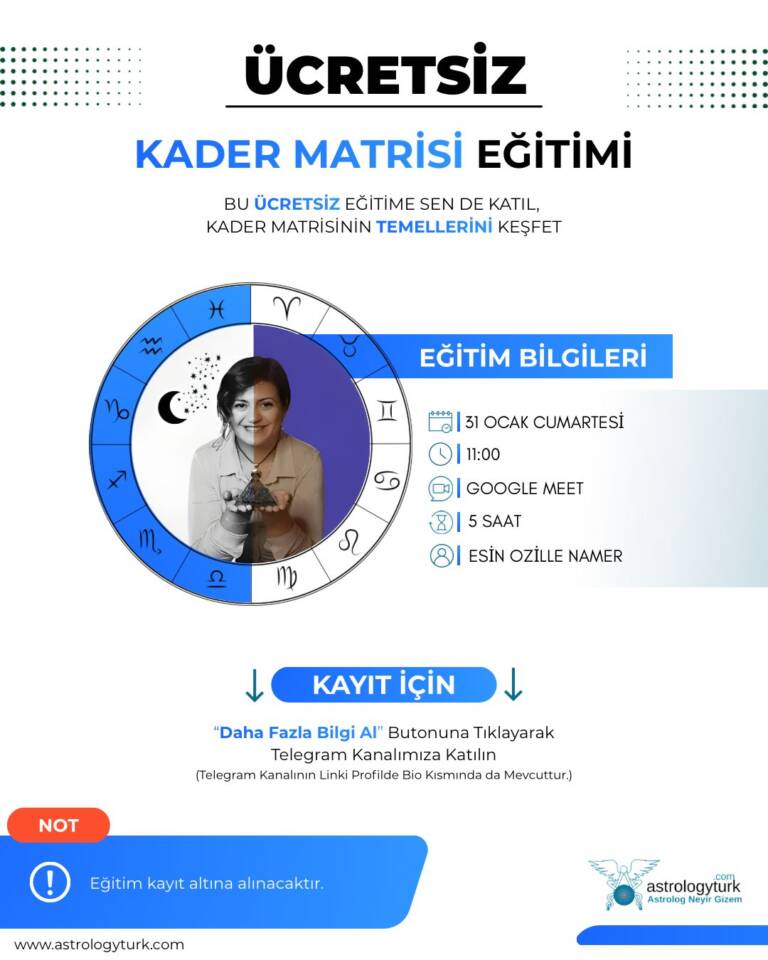 ÜCRETSİZ KADERİN MATRİKSİ EĞİTİMİ ŞUBAT 2026